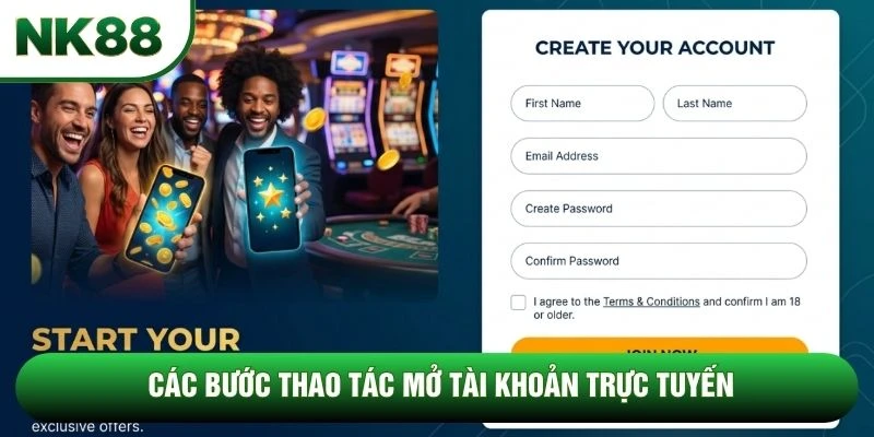 Các bước thao tác mở tài khoản trực tuyến