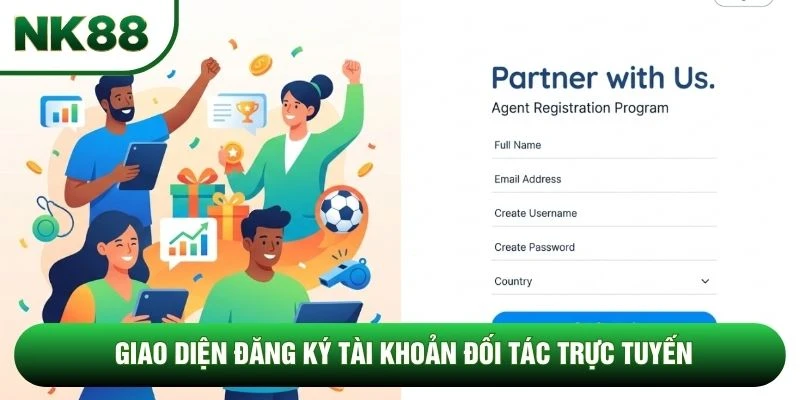 Giao diện đăng ký tài khoản đối tác trực tuyến